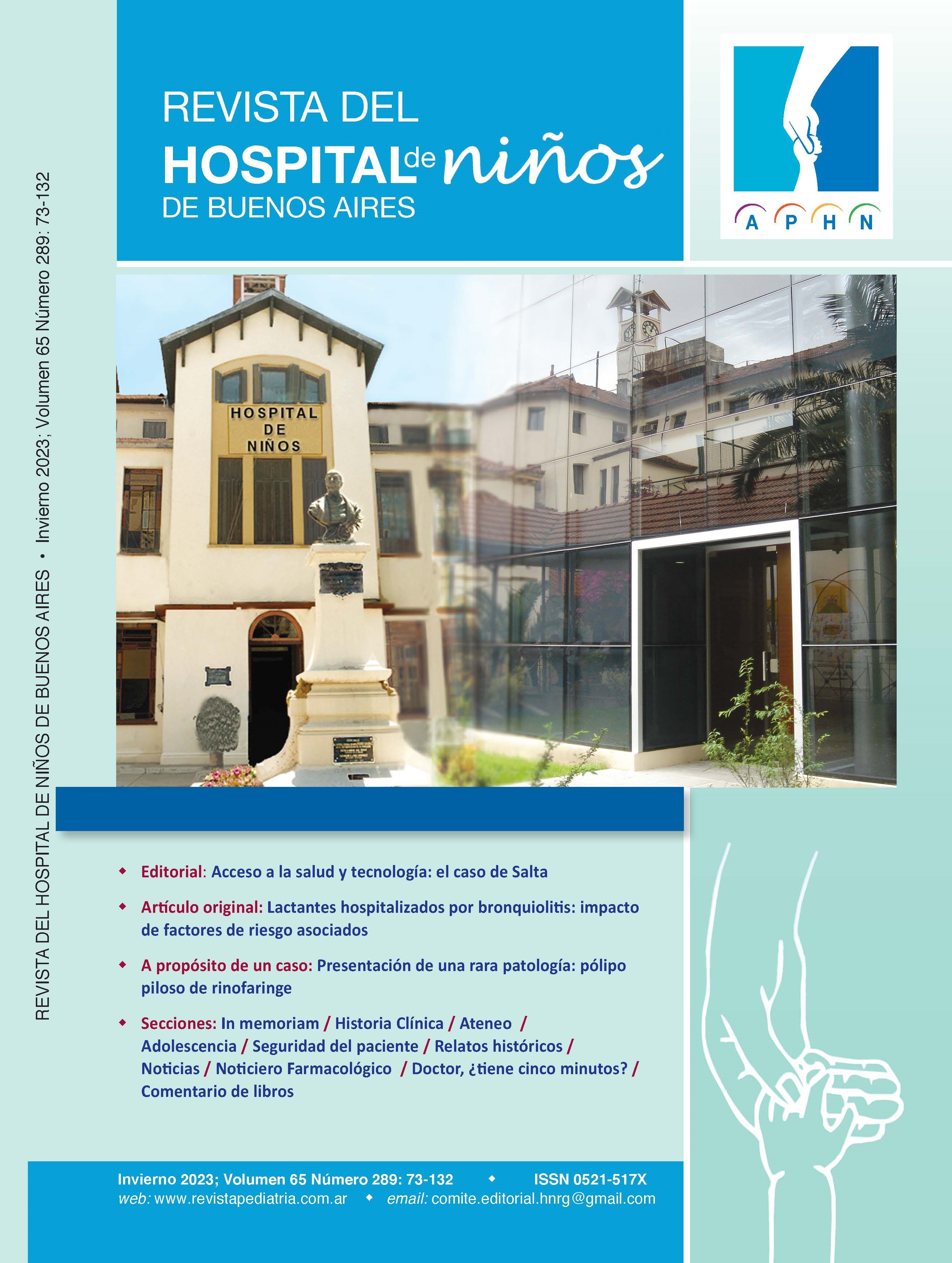 Revista Hospital de Niños Vol. 65 Número 289